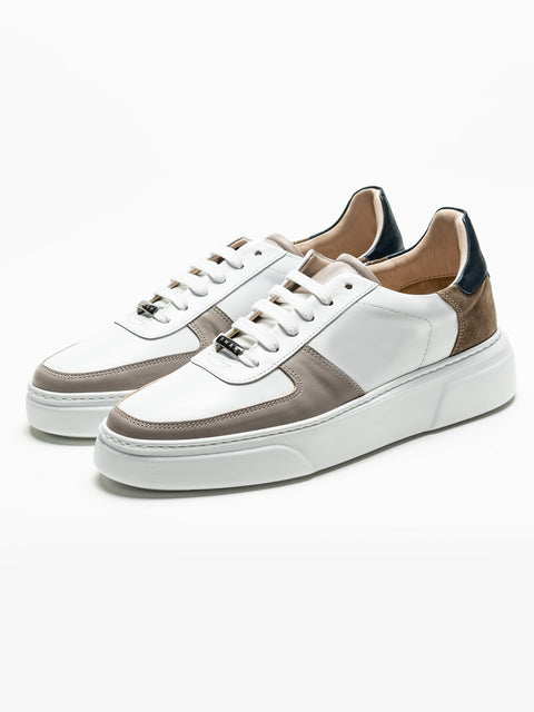 Pantofi Casual Barbati Snearkers Albi Din Piele Naturala BMan0386