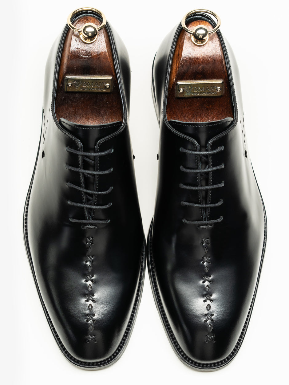 Pantofi Oxford Barbati Eleganti Negru Semi-Lucios Piele Naturala Design Prato BMan0336 (6)