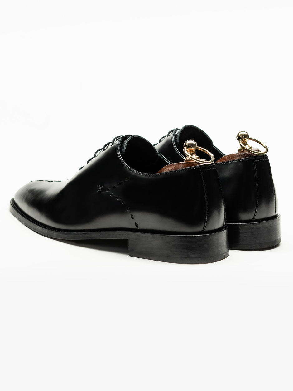 Pantofi Oxford Barbati Eleganti Negru Semi-Lucios Piele Naturala Design Prato BMan0336 (8)