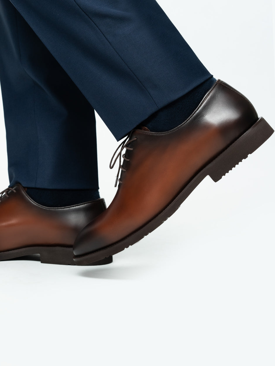 Pantofi Eleganti Oxford Barbati Maro Tobacco 100% Piele Naturala Cu Talpa Spuma BMan0330 (2)