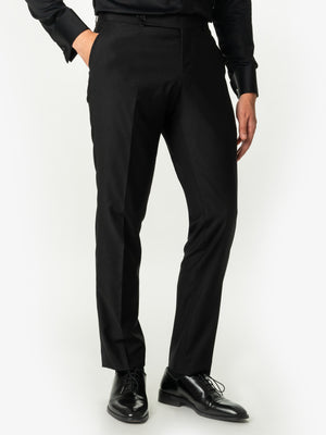 Pantaloni Negri Eleganți Barbati Din Stofa Elastică Evenimente Formale BMan700