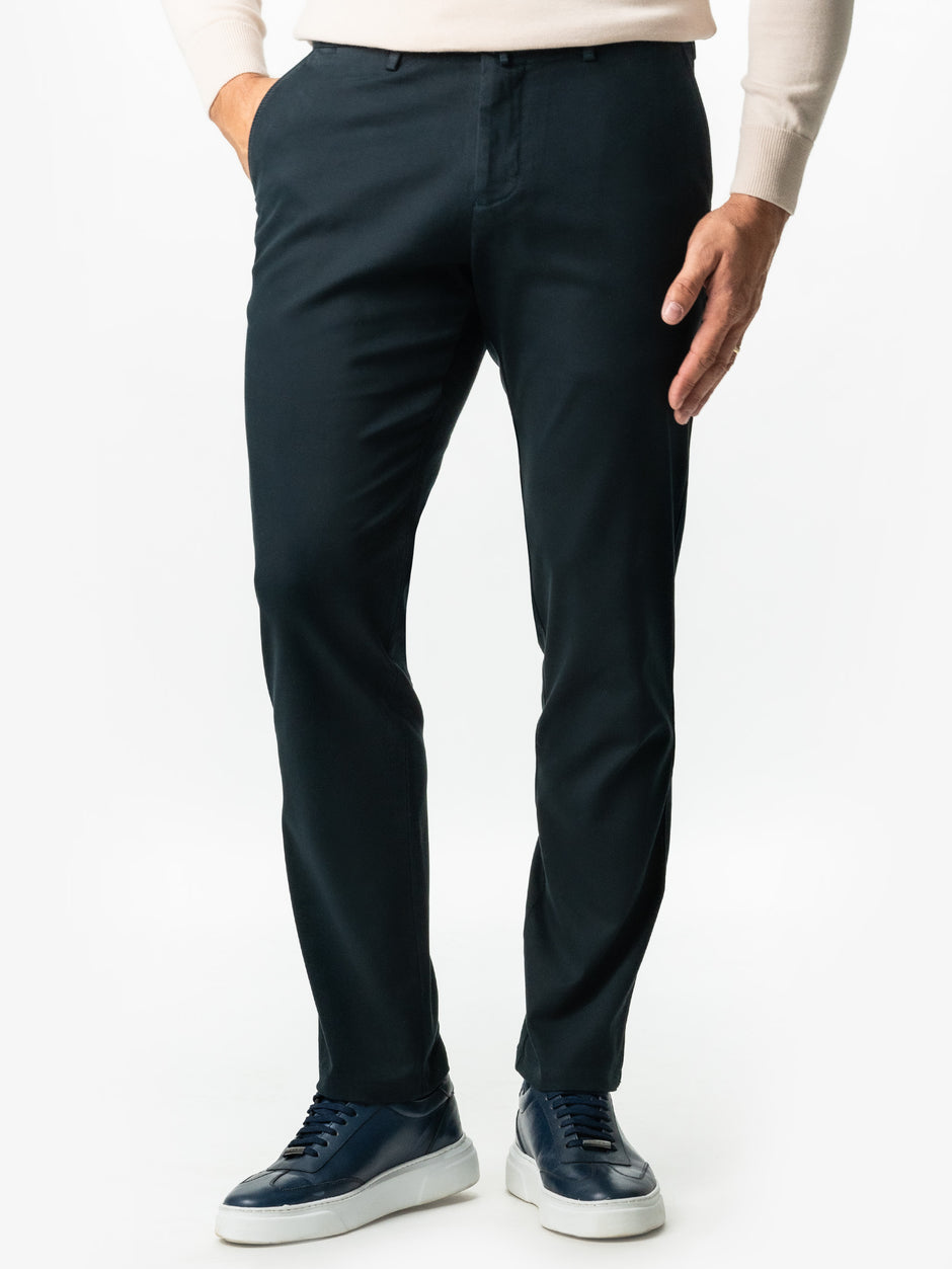 Pantaloni Casual Barbati Bleumarin Inchis Bumbac Natural Toamna & Iarna Design Chinos BMan521 (1)