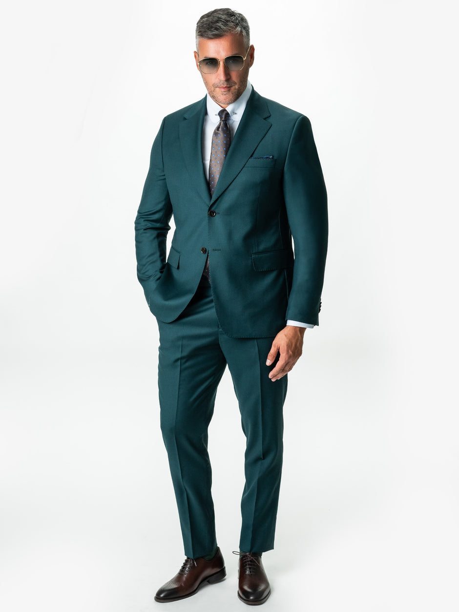 Costum Albastru Petrol Barbati Lana Vitale Barberis Super110 BMan0051 (1)