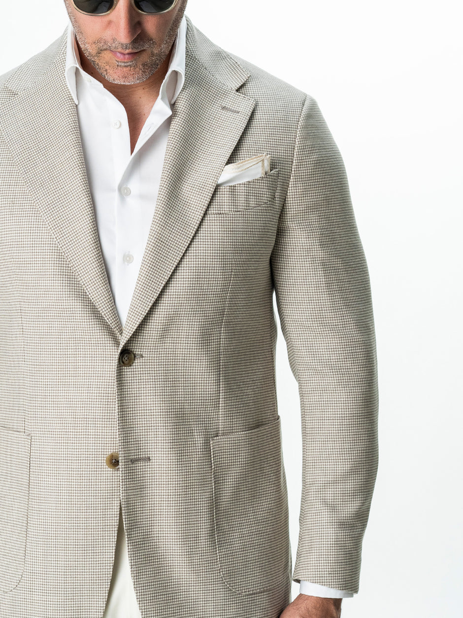 Sacou Barbati Crem Houndstooth Lana Cerrutti BMan0073 (6)