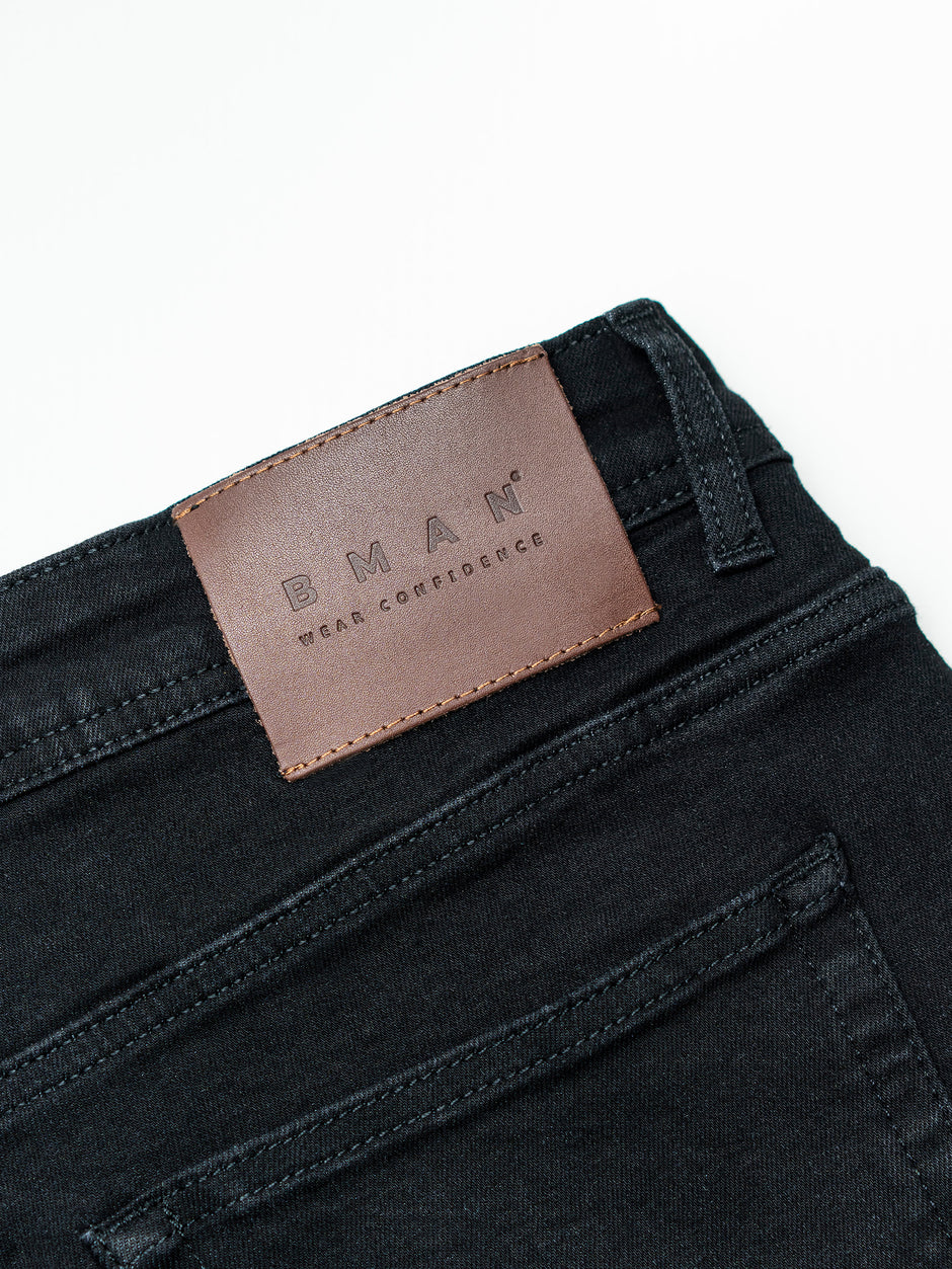 Blugi Barbati Negru Mat Simplu Comfort Fit All Season BMan0001 (13)