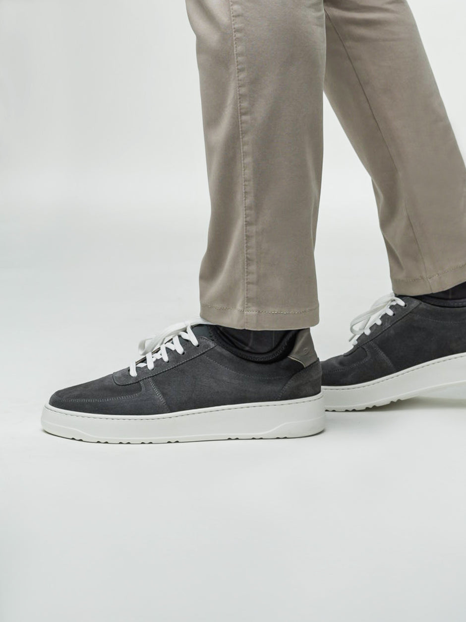 Pantofi Babati Casual Gri Din Piele Intoarsa Cu BMan0359 (4)