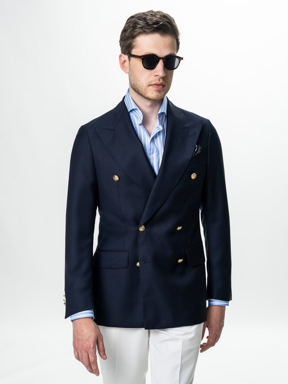 Sacou Barbati Bleumarin La Doua Randuri 100% Lana BMan0131 (6)
