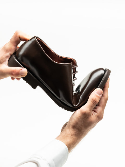 Pantofi Barbati Eleganti Oxford Maro Cafeniu Semilucios 100% Piele Naturala Talpa EVA BMan0403 (3)