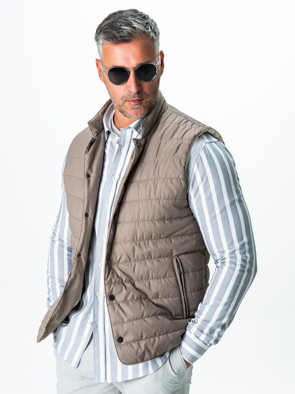 Camasa Office & Casual Bărbați Din Bumbac Alba Cu Dungi Gri BMan0051 (7)