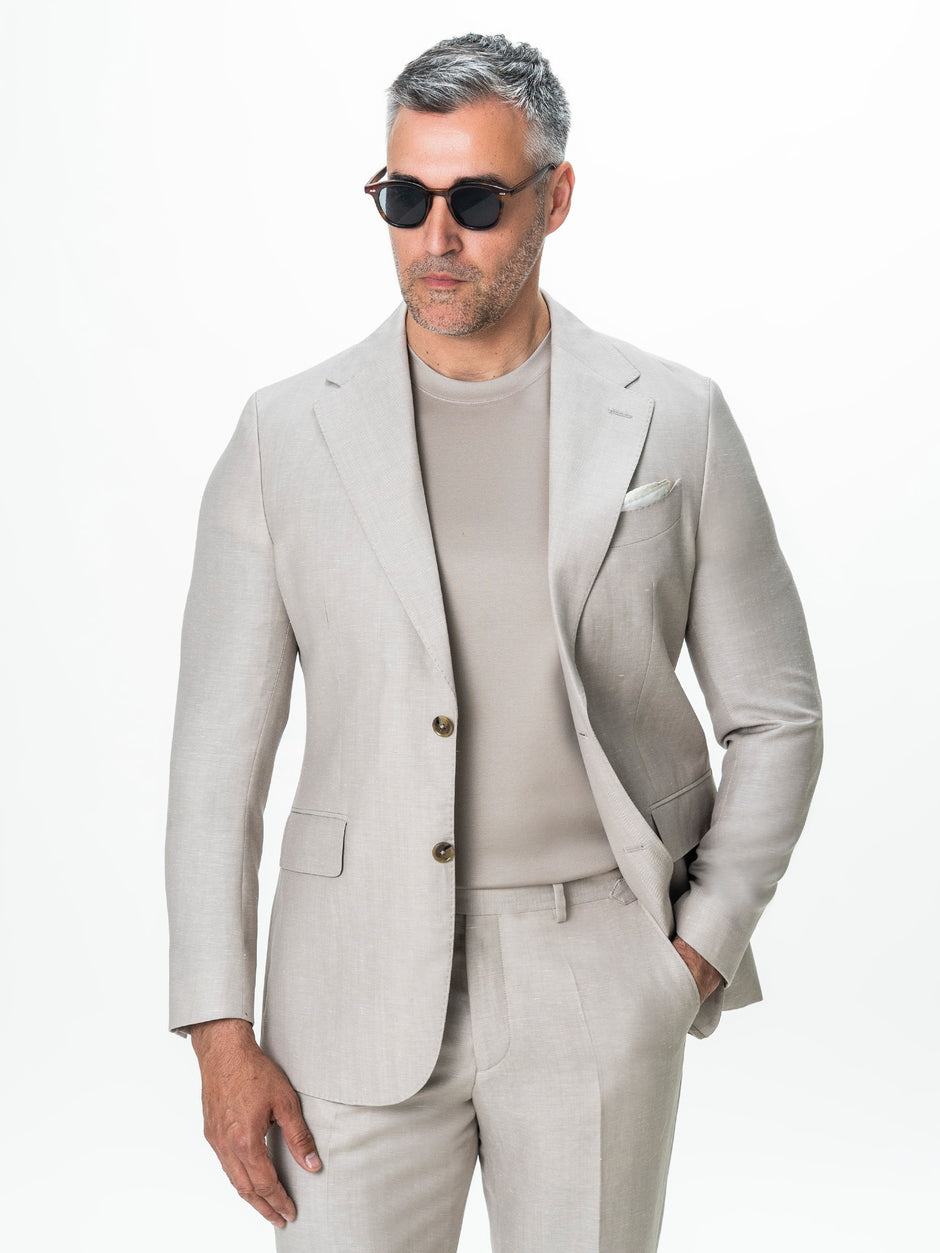 Tricou Bej 100% Bumbac Egiptean Dublu Mercerizat BMan279 (6)