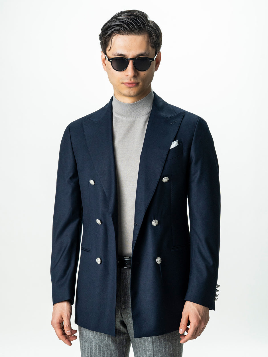 Sacou Barbati Bleumarin La Doua Randuri 100% Lana Vitale Barberis BMan0060 (4)