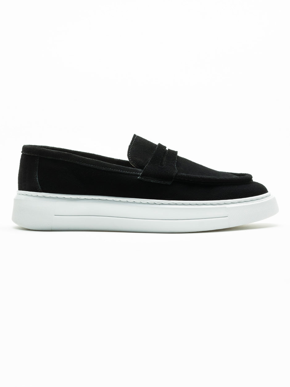 Mocasini Smart Casual Negri Barbati Piele Intoarsa Naturala BMan217 (4)