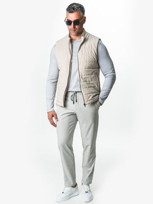 Pantaloni Flexo Cu Snur Barbati Gri Stone Din Spandex Milano BMan708