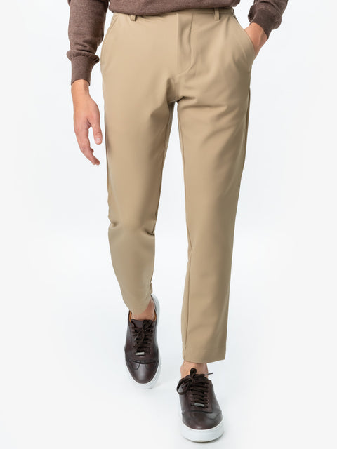 Pantaloni Barbati Bej Casual & Smart Casual Premium Flexo Din Spandex Milano BMan721 (5)