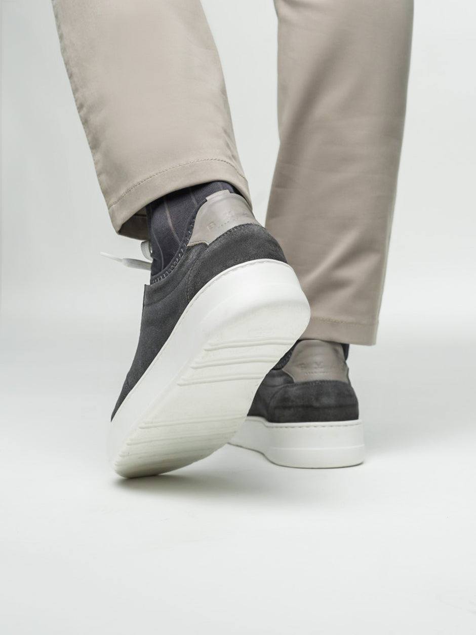 Pantofi Babati Casual Gri Din Piele Intoarsa Cu BMan0359 (10)