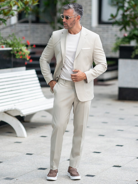 Tinuta Completa Smart Casual Pentru Evenimente De Zi Vara Barbati Fistic BMan0750 (2)