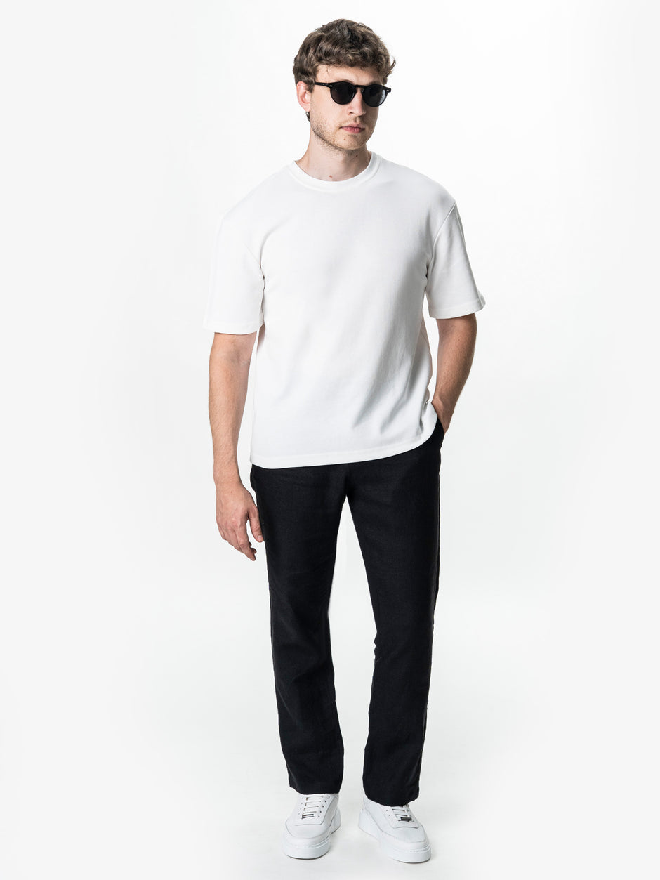 Tricou Simplu Barbati Alb Oversize 100% Bumbac Natural BMan0001 (2)
