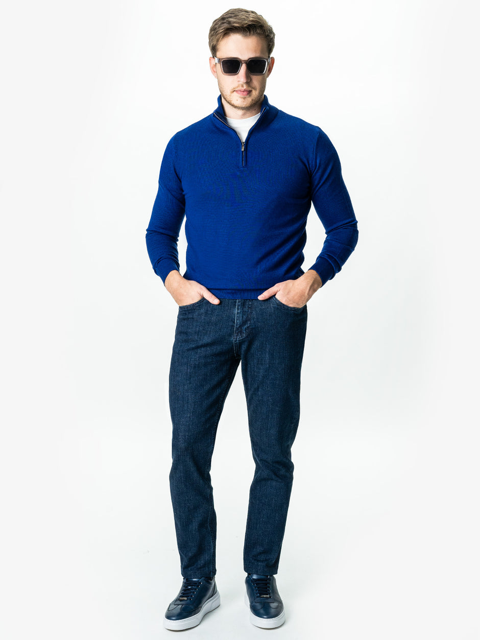 Blugi Barbati Albastru Sters Comfort Fit All Season BMan0001 (9)