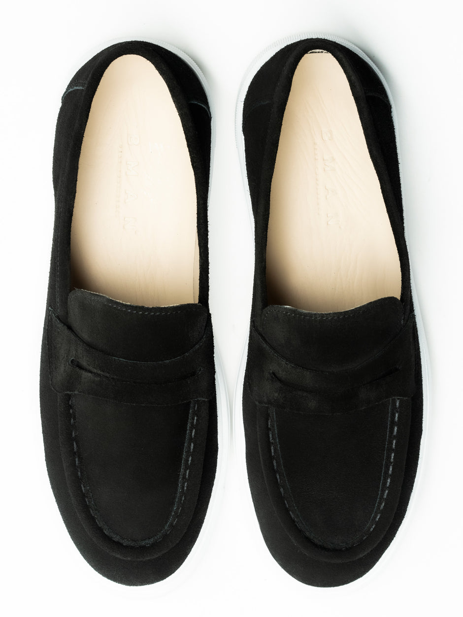 Mocasini Smart Casual Negri Barbati Piele Intoarsa Naturala BMan217 (5)