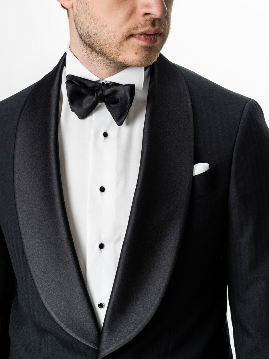 Costum Barbati de Ceremonie Negru Lana Loro Piana Super150's BMan350 (5)