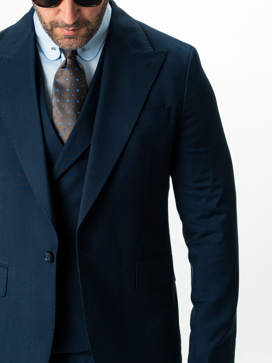 Costum Elegant Barbati Bleumarin In 3 Piese Lana Sarto BMan0056 (3)