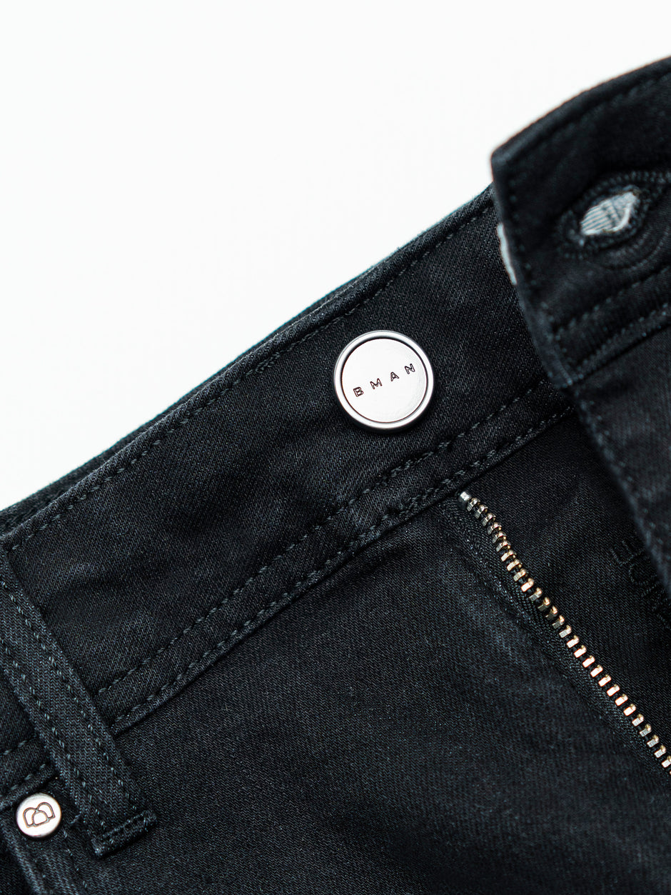 Blugi Barbati Negru Mat Simplu Comfort Fit All Season BMan0001 (12)