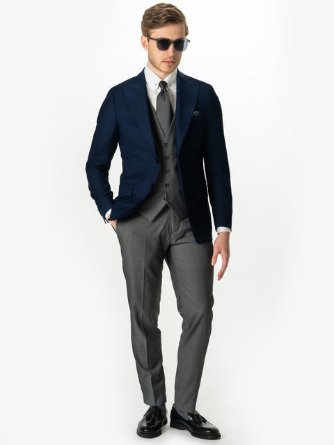 Sacou Barbati Bleumarin Ocazie & Smart Casual Rever Ascutit BMan0005 (3)
