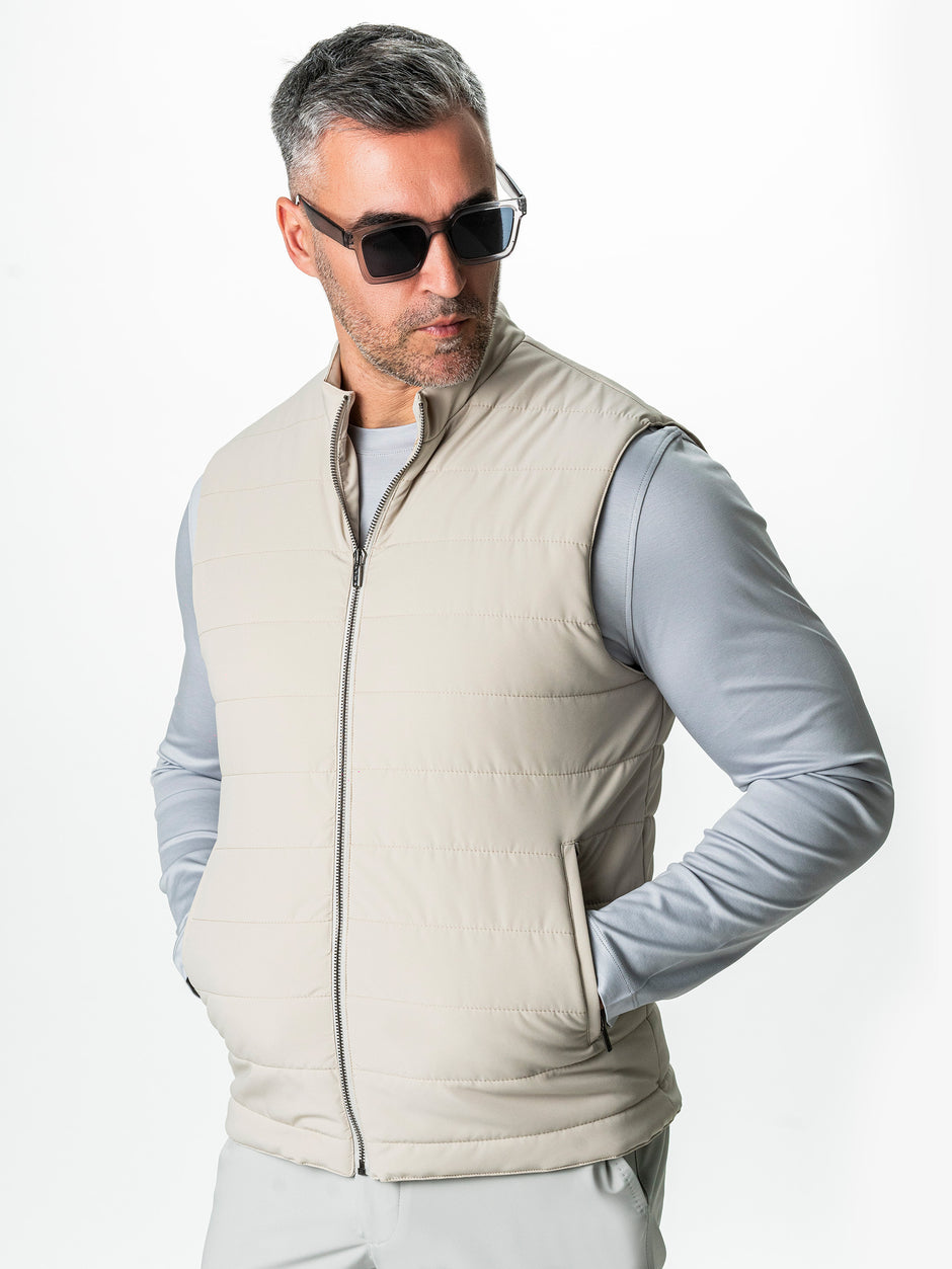Vesta Barbati Casual Crem Cu Inchidere Fermoar Design Punto BMan0001 (5)
