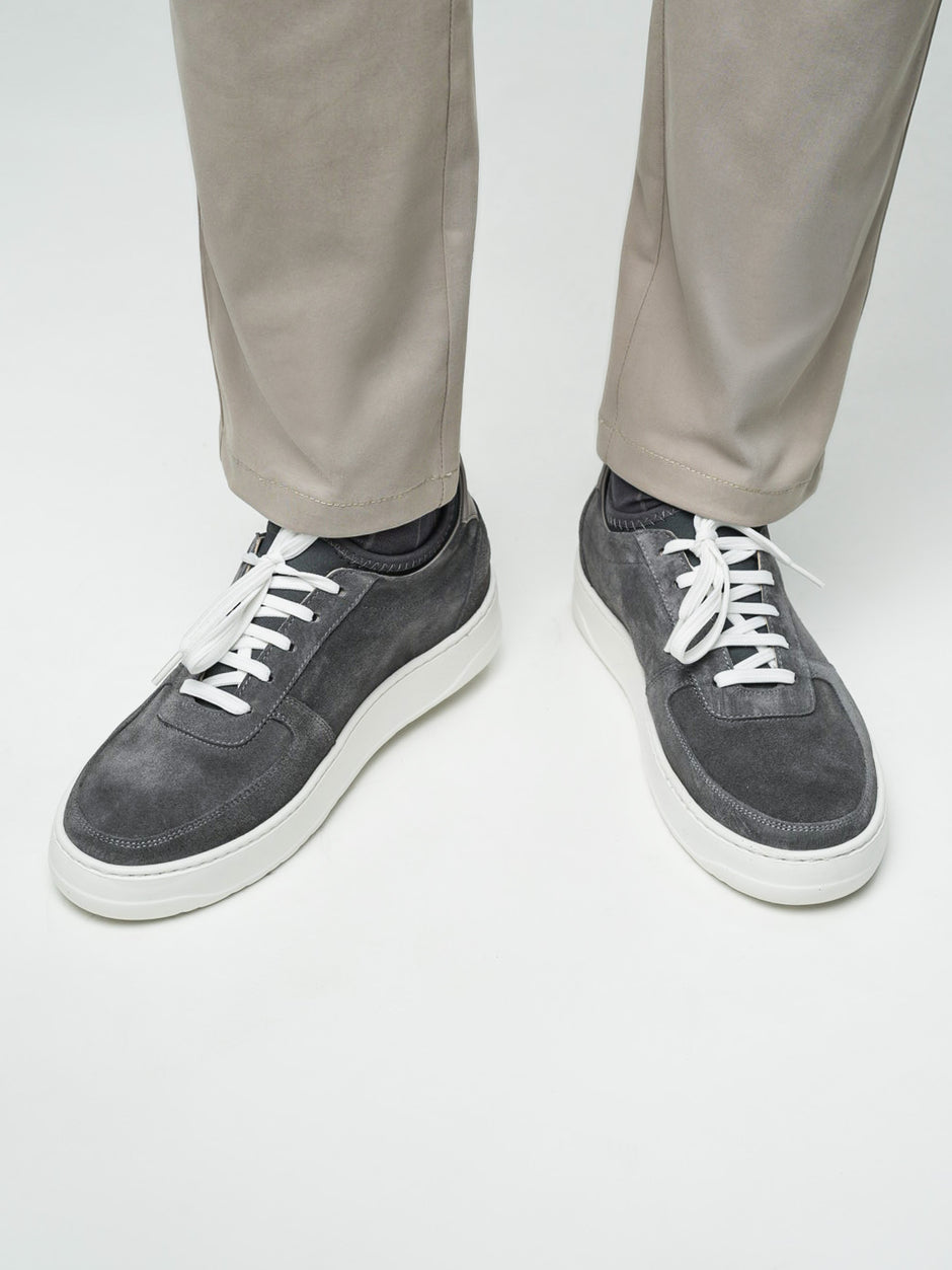 Pantofi Babati Casual Gri Din Piele Intoarsa Cu BMan0359 (2)