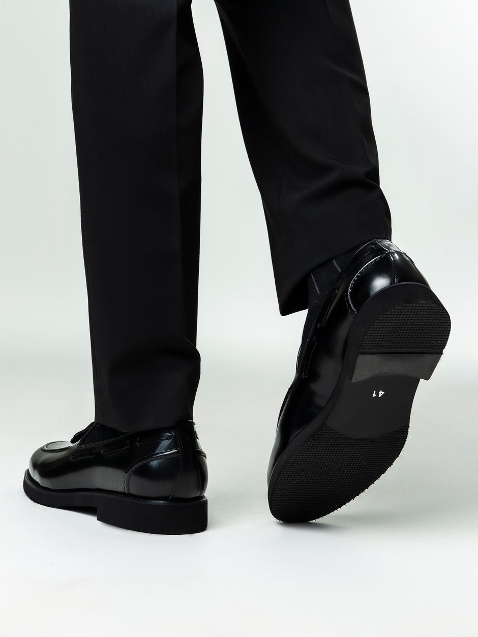 Mocasini Barbati Tassel Loafers Negru Semilucios Piele de Vitel  BMan215 (8)