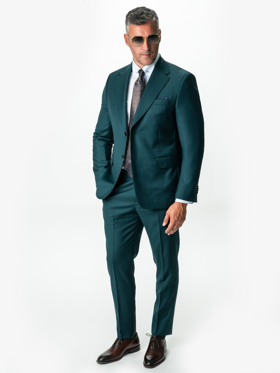 Costum Albastru Petrol Barbati Lana Vitale Barberis Super110 BMan0051 (9)