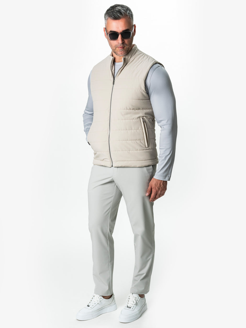 Vesta Barbati Casual Crem Cu Inchidere Fermoar Design Punto BMan0001 (4)