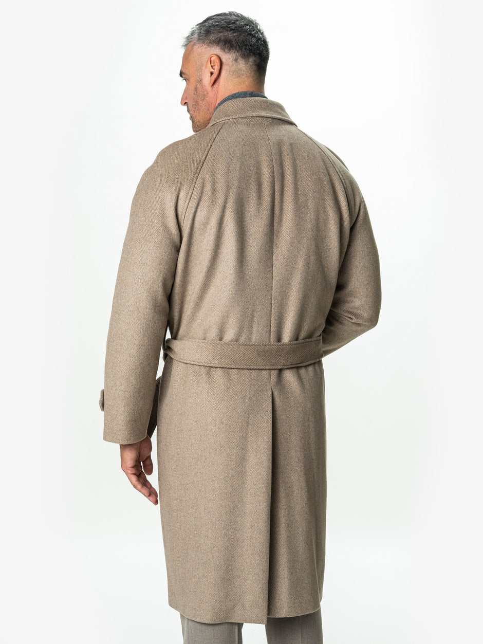 Palton Barbati Iarna Crem 100% Lana Twill BMan0006 (8)