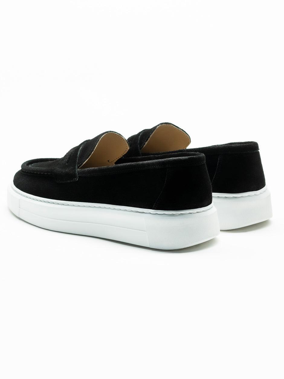 Mocasini Smart Casual Negri Barbati Piele Intoarsa Naturala BMan217 (7)