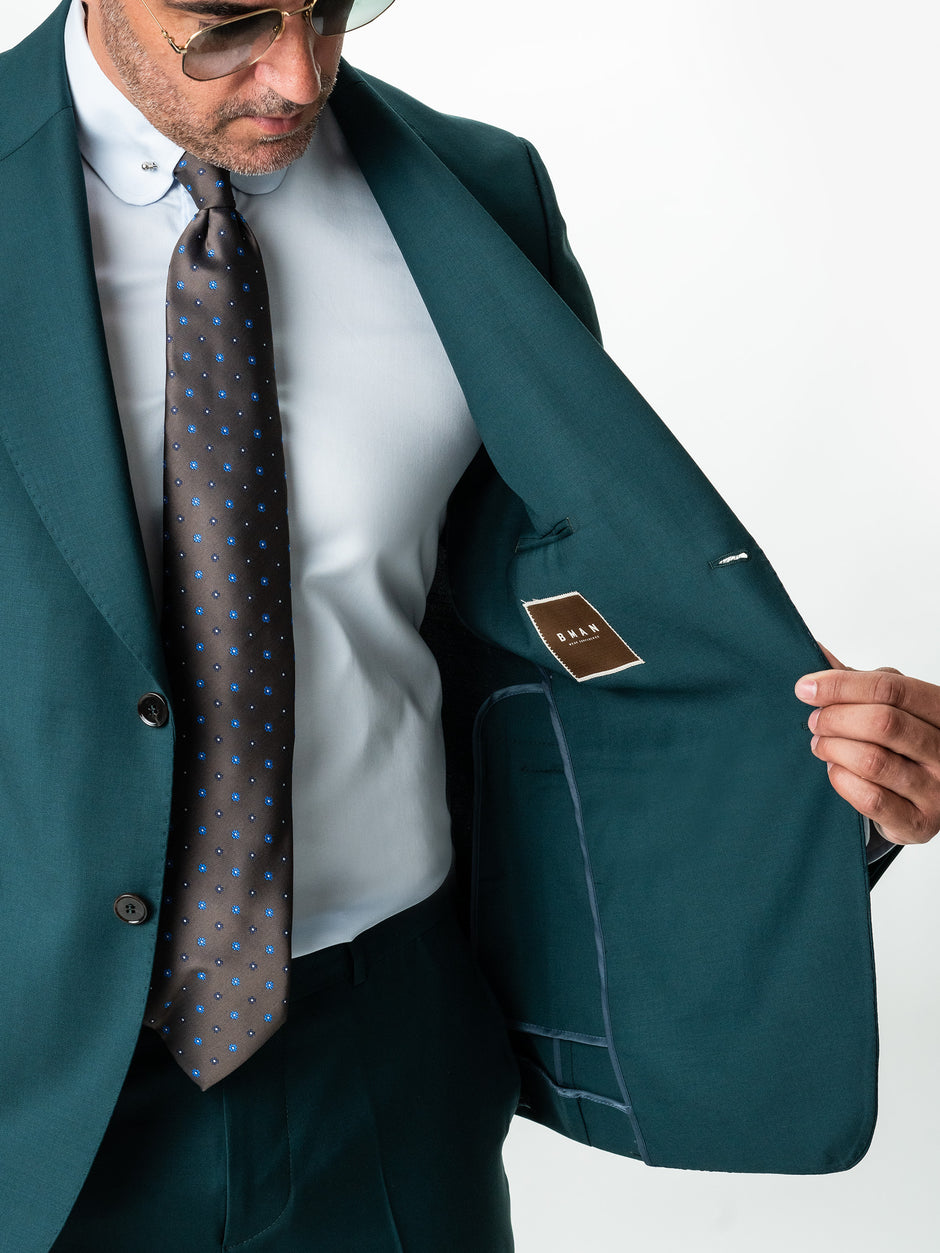 Costum Albastru Petrol Barbati Lana Vitale Barberis Super110 BMan0051 (5)