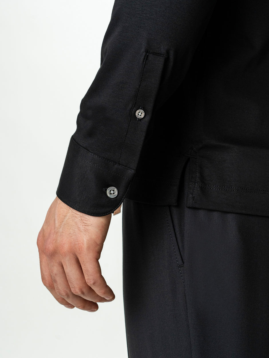 Camasa Neagra Din Bumbac Egiptean Barbati Cu Guler Polo BMan869 (7)