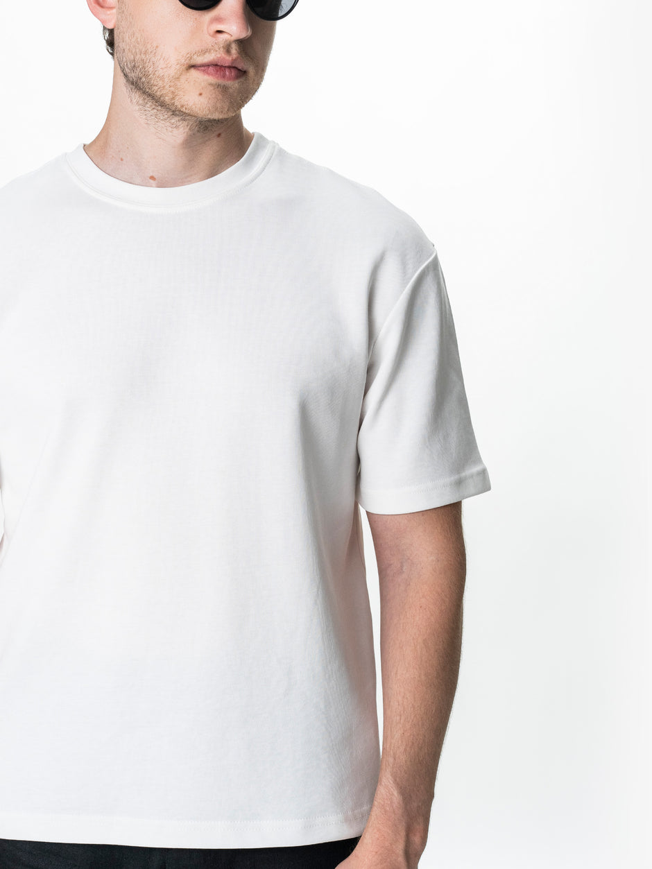 Tricou Simplu Barbati Alb Oversize 100% Bumbac Natural BMan0001 (4)