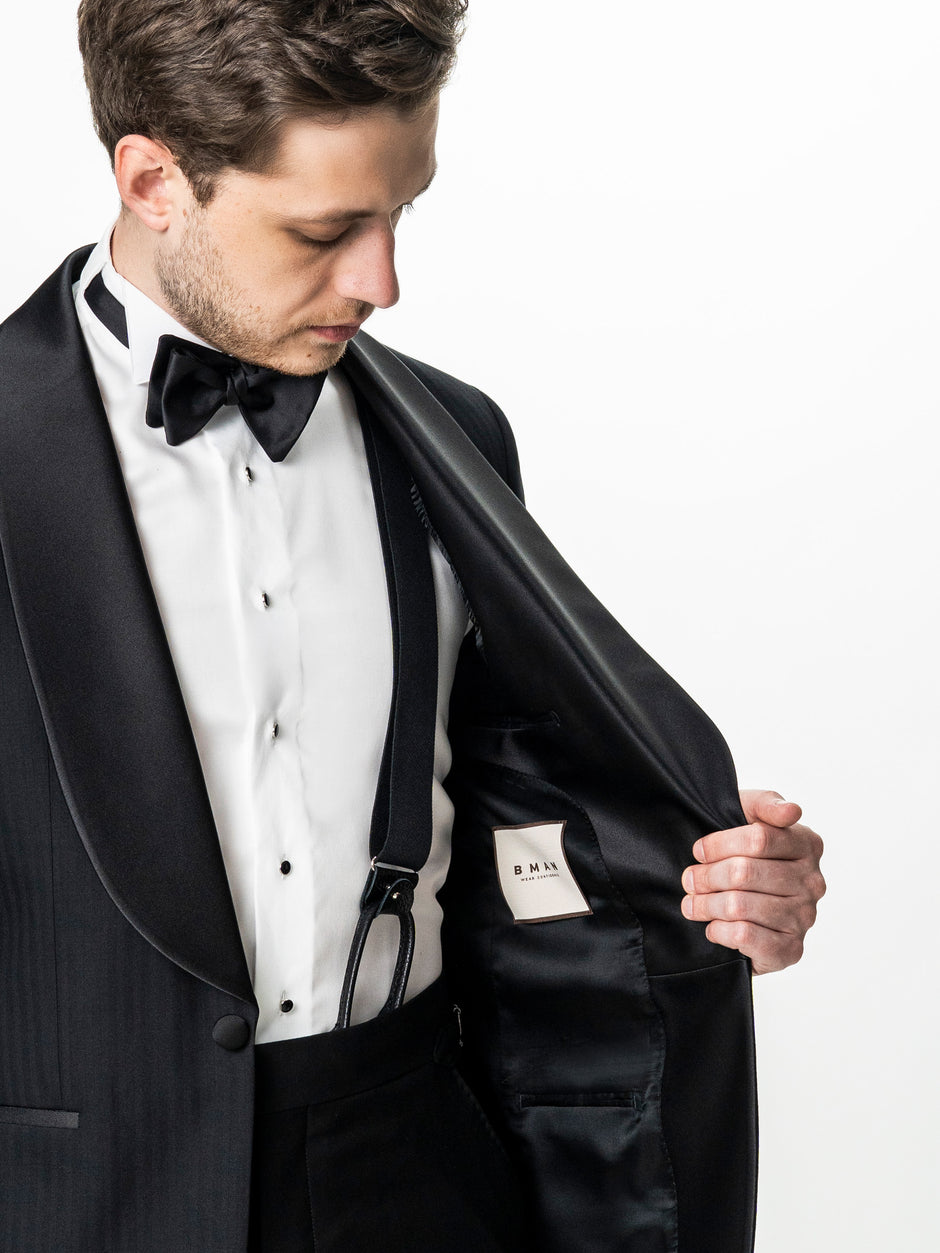 Costum Barbati de Ceremonie Negru Lana Loro Piana Super150's BMan350 (13)