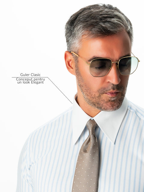 Camasa Alba Dungi Bleu Barbati Eleganta Bumbac Monti No Iron Guler Saint Tropez BMan0026 (9)