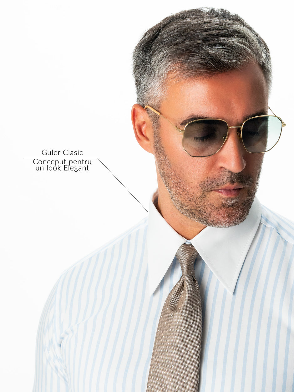 Camasa Alba Dungi Bleu Barbati Eleganta Bumbac Monti No Iron Guler Saint Tropez BMan0026 (7)