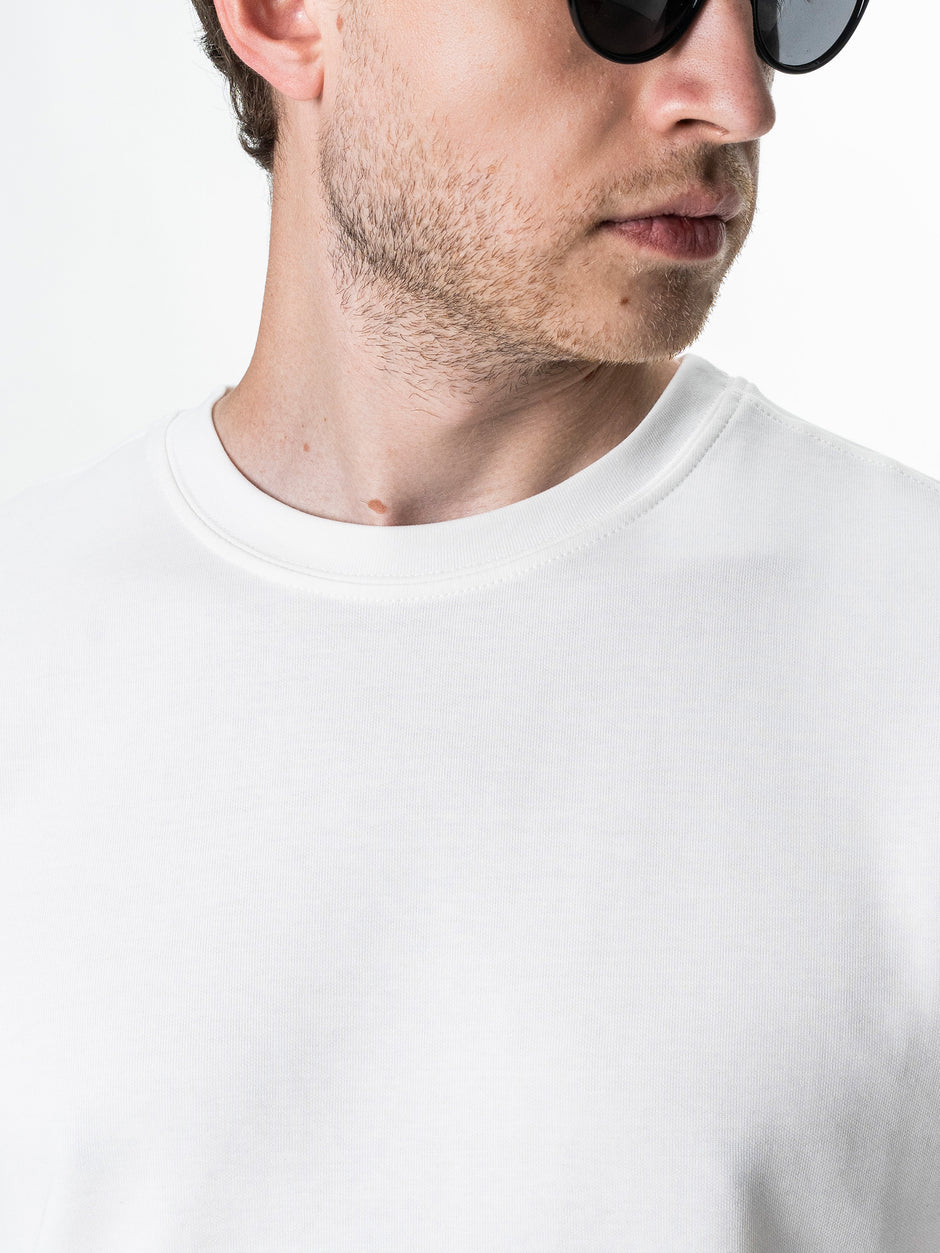 Tricou Simplu Barbati Alb Oversize 100% Bumbac Natural BMan0001 (5)