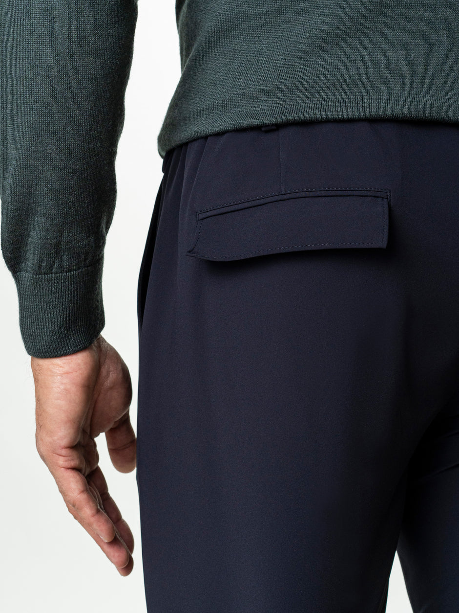 Pantaloni Flexo Cu Snur Barbati Bleumarin Din Spandex Milano BMan0100 (6)