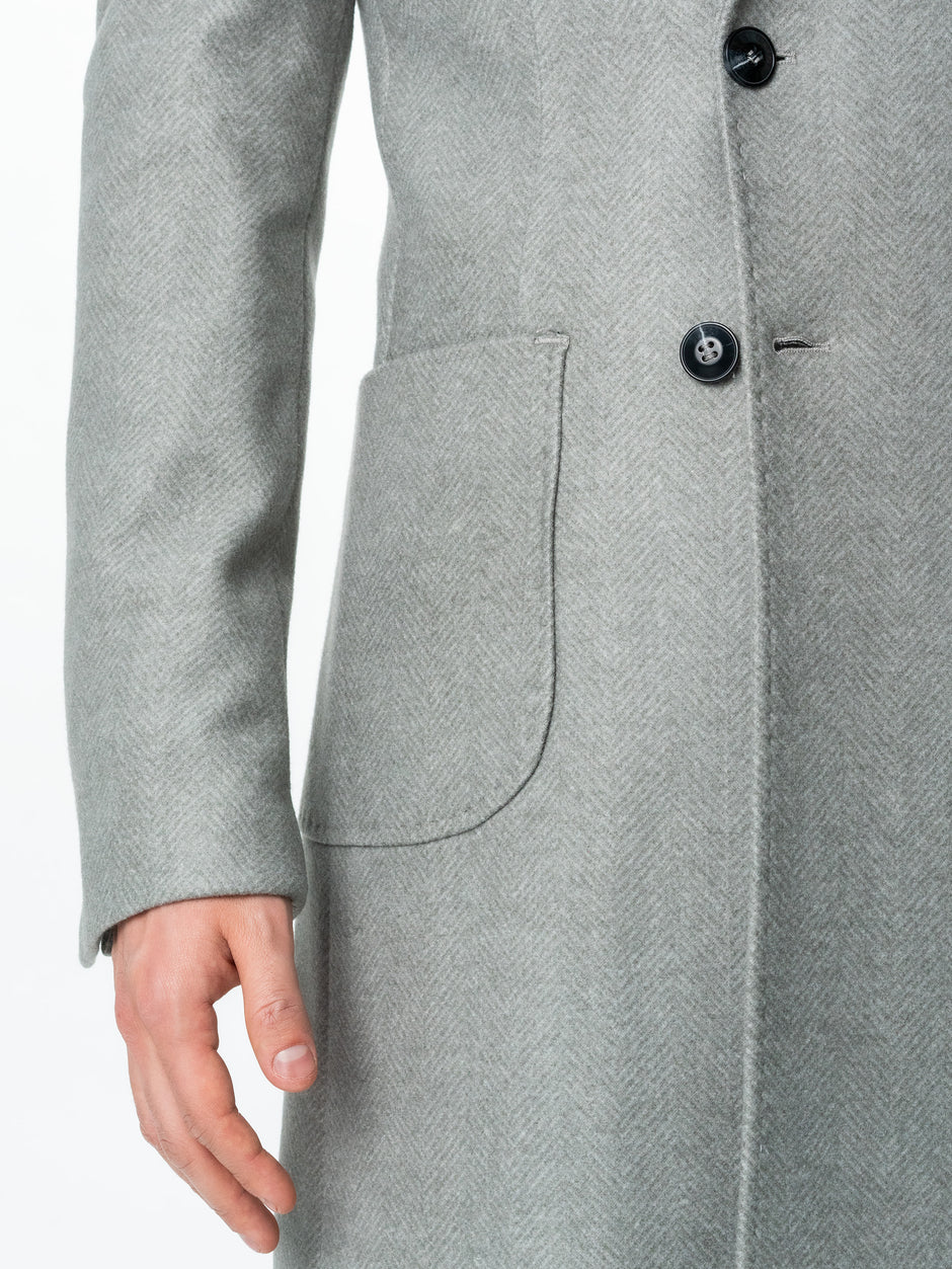 Palton Barbati Gri Din Lana Imprimeu Herringbone Bman118 (9)