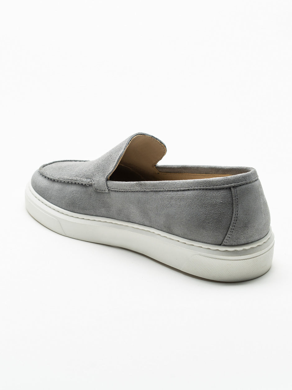 Mocasini Smart Casual Barbati Gri Din Piele Intoarsa BMan223 (8)
