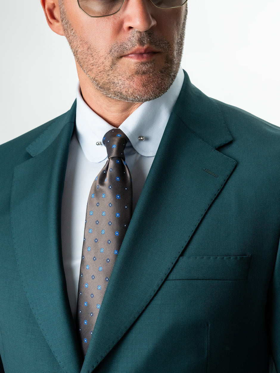 Costum Albastru Petrol Barbati Lana Vitale Barberis Super110 BMan0051 (3)
