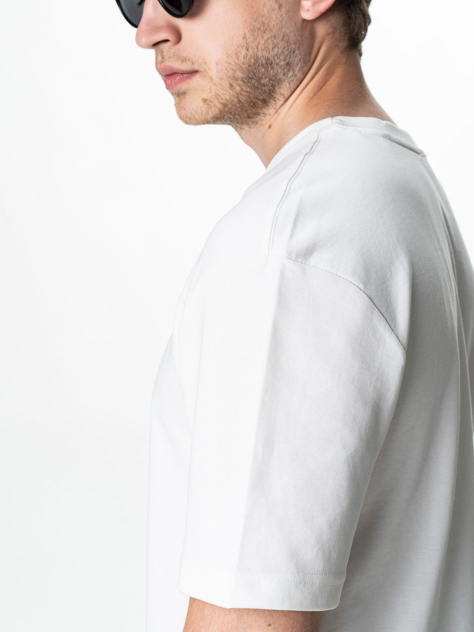 Tricou Simplu Barbati Alb Oversize 100% Bumbac Natural BMan0001 (7)