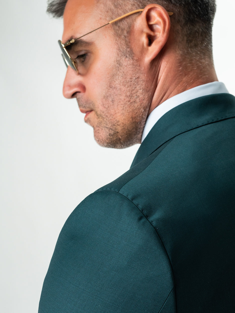 Costum Albastru Petrol Barbati Lana Vitale Barberis Super110 BMan0051 (6)