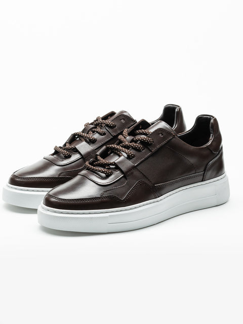 Pantofi Casual Barbati Sneakers Maro Inchis Din 100% Piele Naturala BMan0408