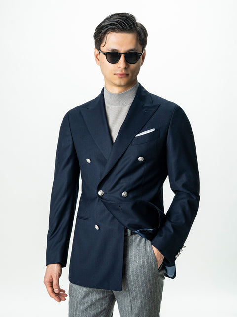 Sacou Barbati Bleumarin La Doua Randuri 100% Lana Vitale Barberis BMan0060