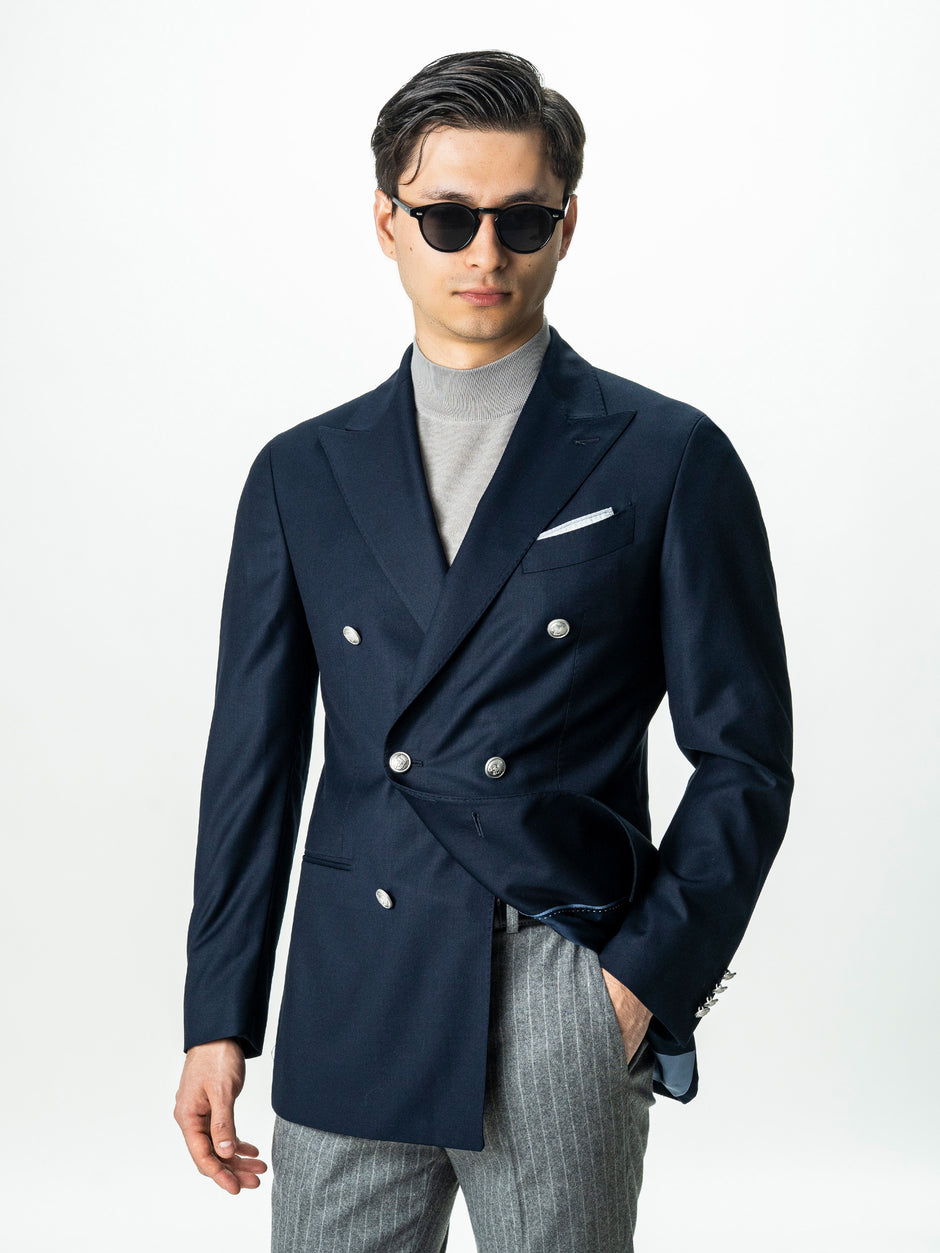 Sacou Barbati Bleumarin La Doua Randuri 100% Lana Vitale Barberis BMan0060 (1)